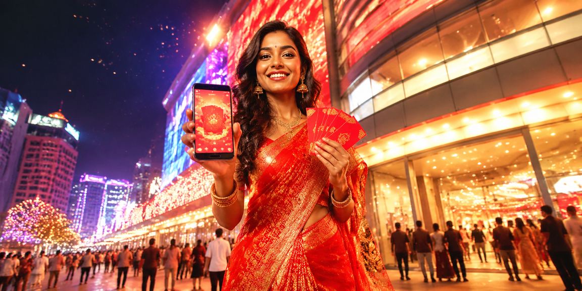 Bangalore street view during festival highlighting online gaming payments